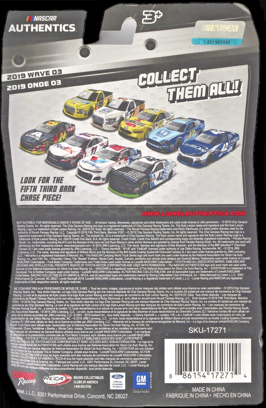 NASCAR Authentics ~ Alex Bowman #88 ~ Axalta 2019 Wave 02 ~ 1:64 w/ Opening Hood - Thumbnail 2