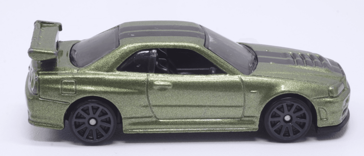 Hot Wheels ~ 2019 NISSAN SKYLINE GT-R (BNR34) ~ 2/5 Olive Green 45/250 - Thumbnail 3