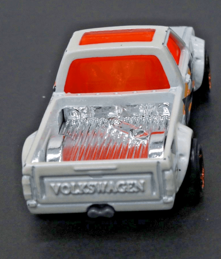 Hot Wheels ~ 2014 VOLKSWAGEN CADDY ~ White Pickup ~ Orange Windows 1:64 Diecast - Thumbnail 5