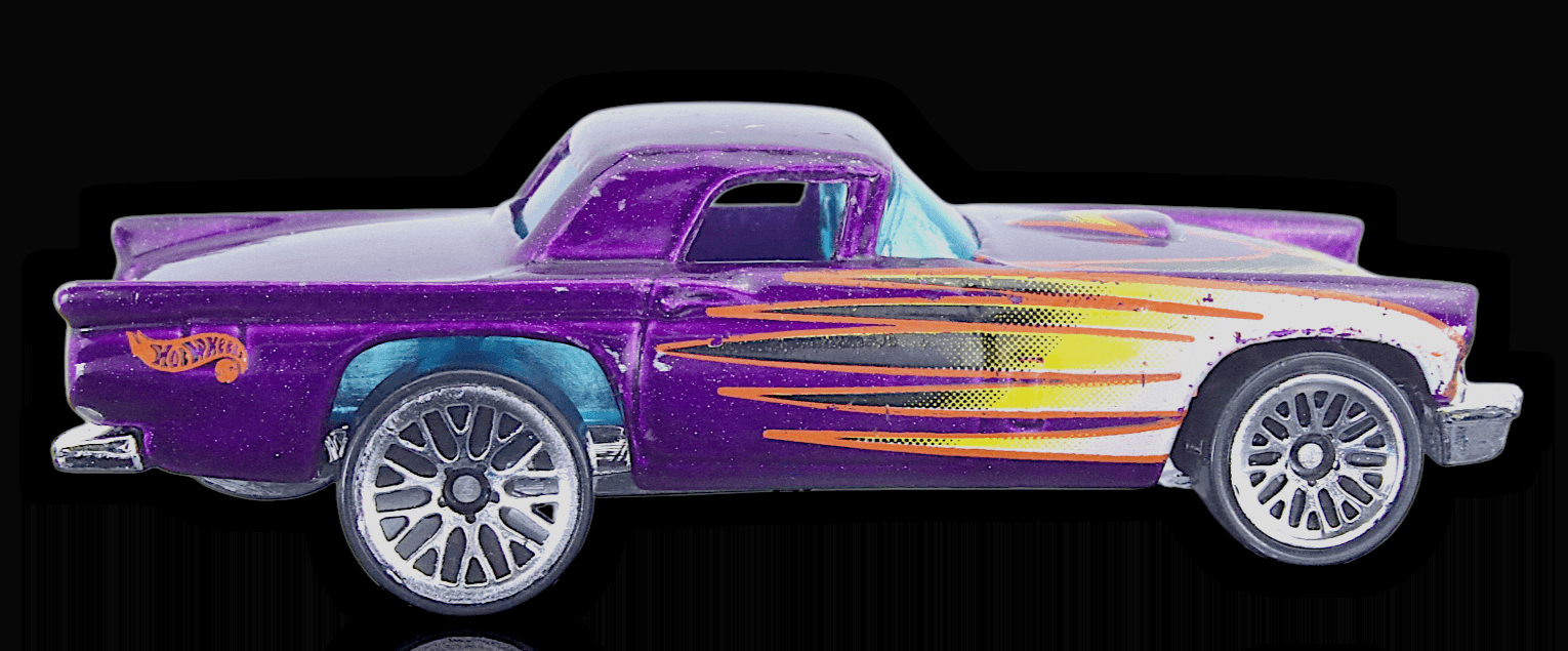 Hot Wheels ~ 1957 FORD THUNDERBIRD ~ Purple Flames ~ 1:64 Diecast Toy Car