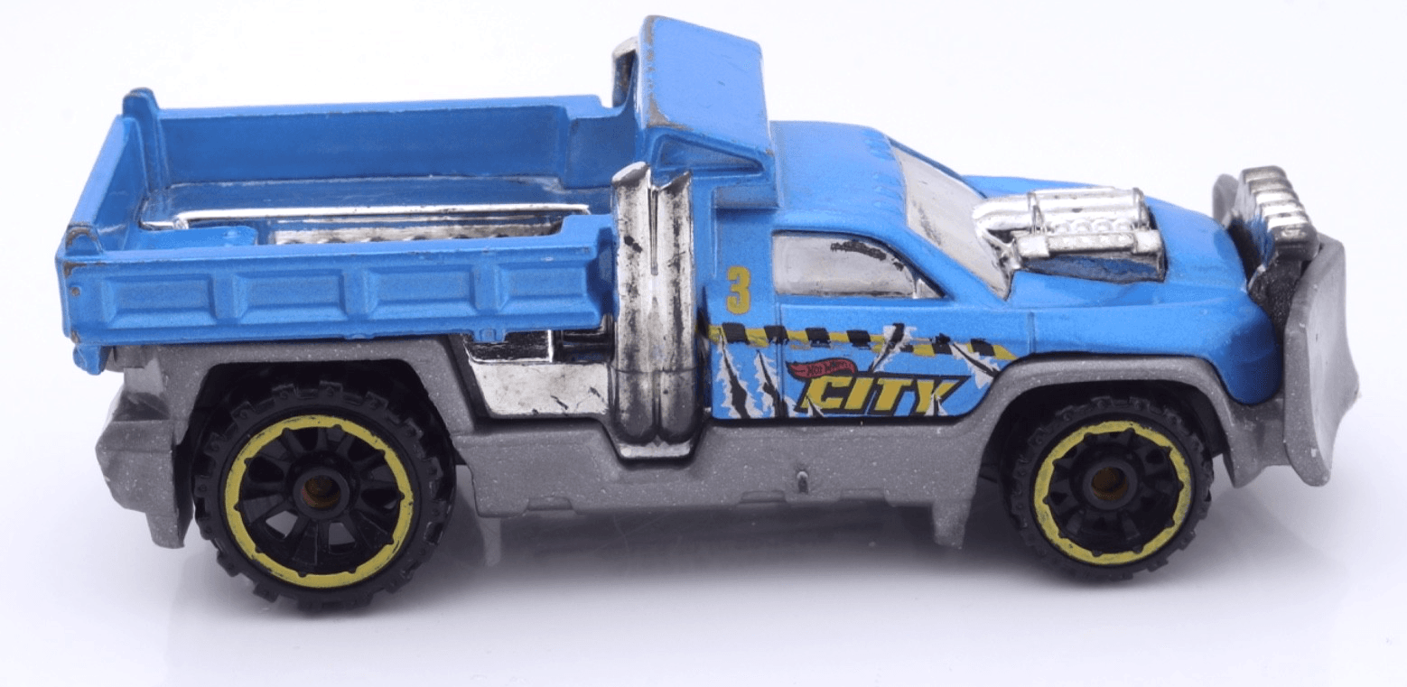 2014 Hot Wheels City ~ SO PLOWED ~ Snow Plow Truck Blue Diecast 1:64 - Thumbnail 3