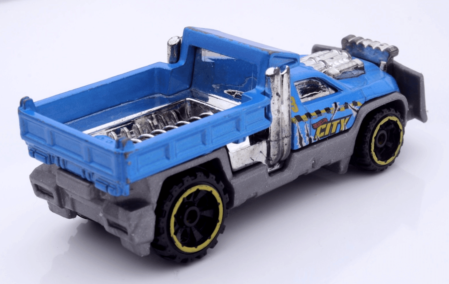 2014 Hot Wheels City ~ SO PLOWED ~ Snow Plow Truck Blue Diecast 1:64 - Thumbnail 6