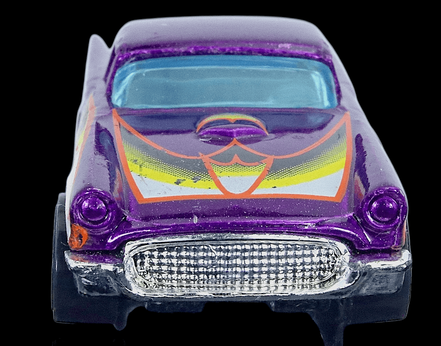Hot Wheels ~ 1957 FORD THUNDERBIRD ~ Purple Flames ~ 1:64 Diecast Toy Car - Thumbnail 4