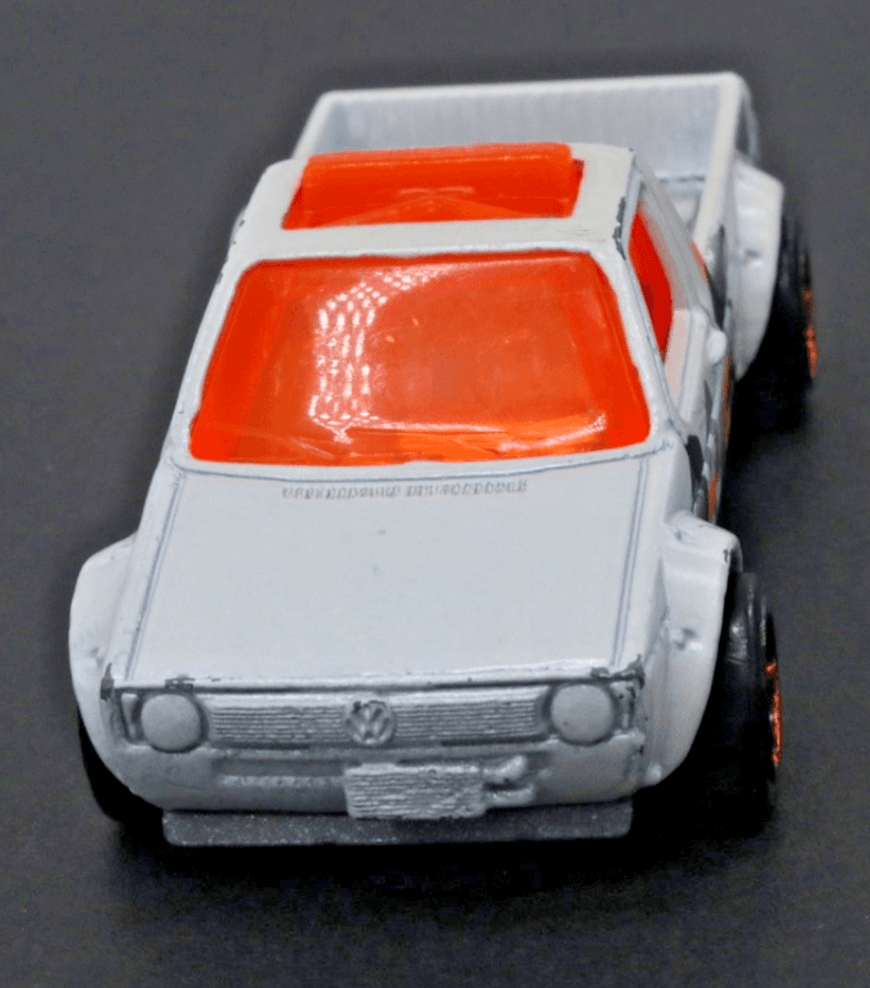 Hot Wheels ~ 2014 VOLKSWAGEN CADDY ~ White Pickup ~ Orange Windows 1:64 Diecast - Thumbnail 6