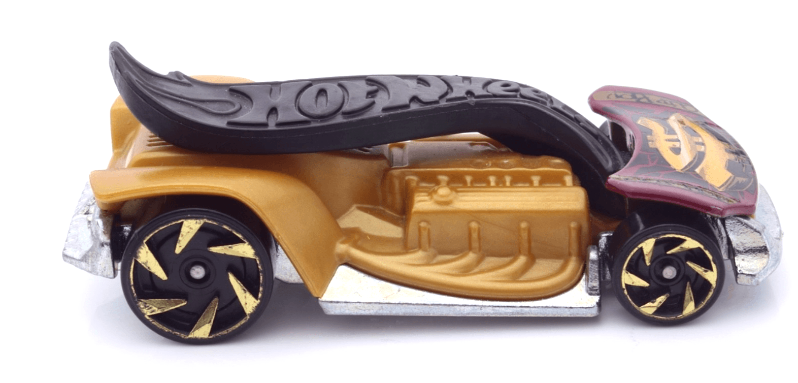 2019 Hot Wheels ~ CLIP ROD ~ GHB51 ~ Gold Black Burgandy Loose Toy Car - Thumbnail 3