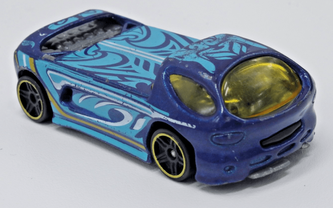 2019 Hot Wheels Wave Cravers ~ DEORA II ~ Blue Yellow Rim Loose 1:64
