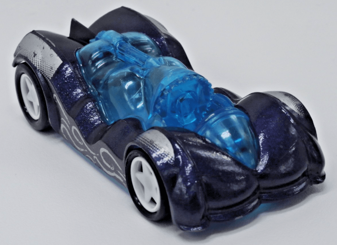 Majorette ~ FICTION 511 ~ Blue Silver Diecast Toy Car Translucent Top