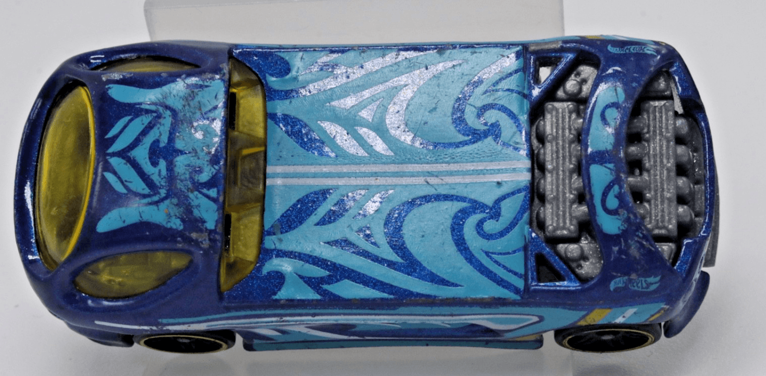 2019 Hot Wheels Wave Cravers ~ DEORA II ~ Blue Yellow Rim Loose 1:64 - Thumbnail 7