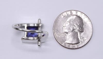 SVG 925 SILVER BYPASS WITH SIMULATED OR LAB CREATED TANZANITE - SIZE 5 1/2 - Thumbnail 8
