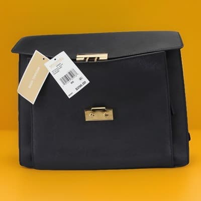 MICHAEL KORS ESSEX BLACK LG SATCHEL LEATHER NWT - Thumbnail 4