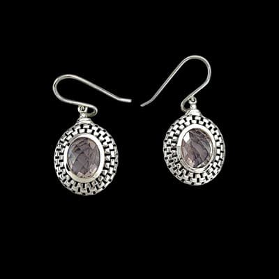 Clyde Duneier CID Sterling Silver Light Purple Amethyst Drop Dangle Earrings