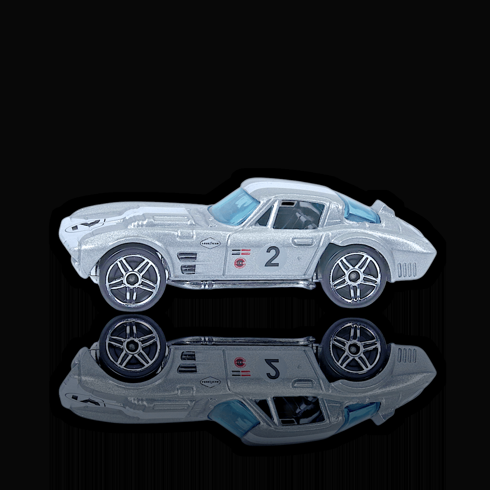 Hot Wheels 2016 CHEVY CORVETTE GRAND SPORT ~ Silver Goodyear Diecast 1:64 - Thumbnail 2