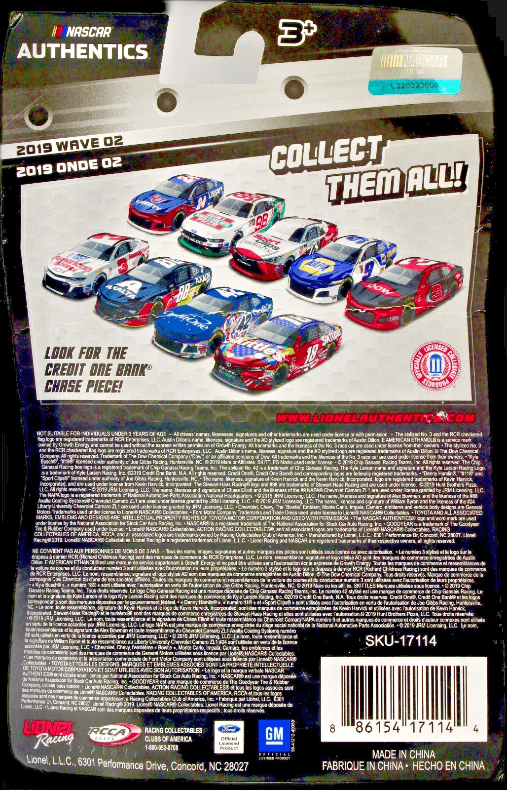 NASCAR Authentics ~ William Byron #24 Liberty ~ 2019 Wave 2 ~ 1:64 w/Magnet - Thumbnail 2