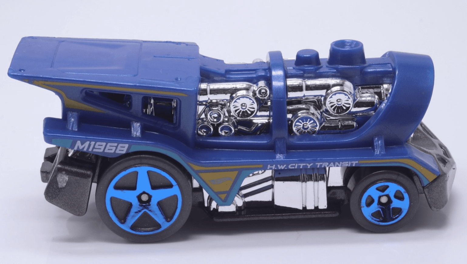2023 Hot Wheels City 5-Pack ~ LOCO MOTORIN' ~ Blue Train Engine Diecast - Thumbnail 3