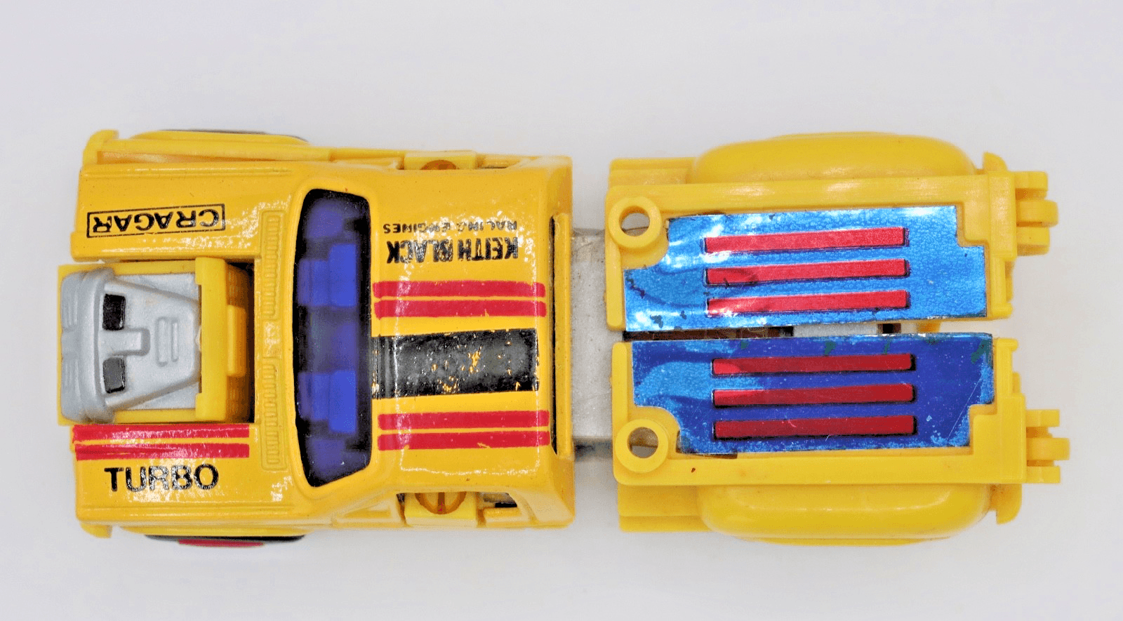MC Toys ~ DYNABOT / MOTOBOT ~ Yellow Race Truck 4 x 4 Robot Transformer 1980s - Thumbnail 5
