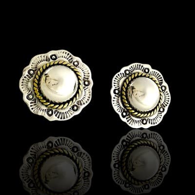 Vintage Mexico Sterling Silver & Vermeil Post Earrings