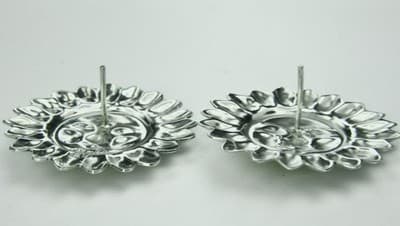 Sterling Silver And Vermeil Sun Earrings - Thumbnail 4
