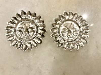 Sterling Silver And Vermeil Sun Earrings - Thumbnail 2