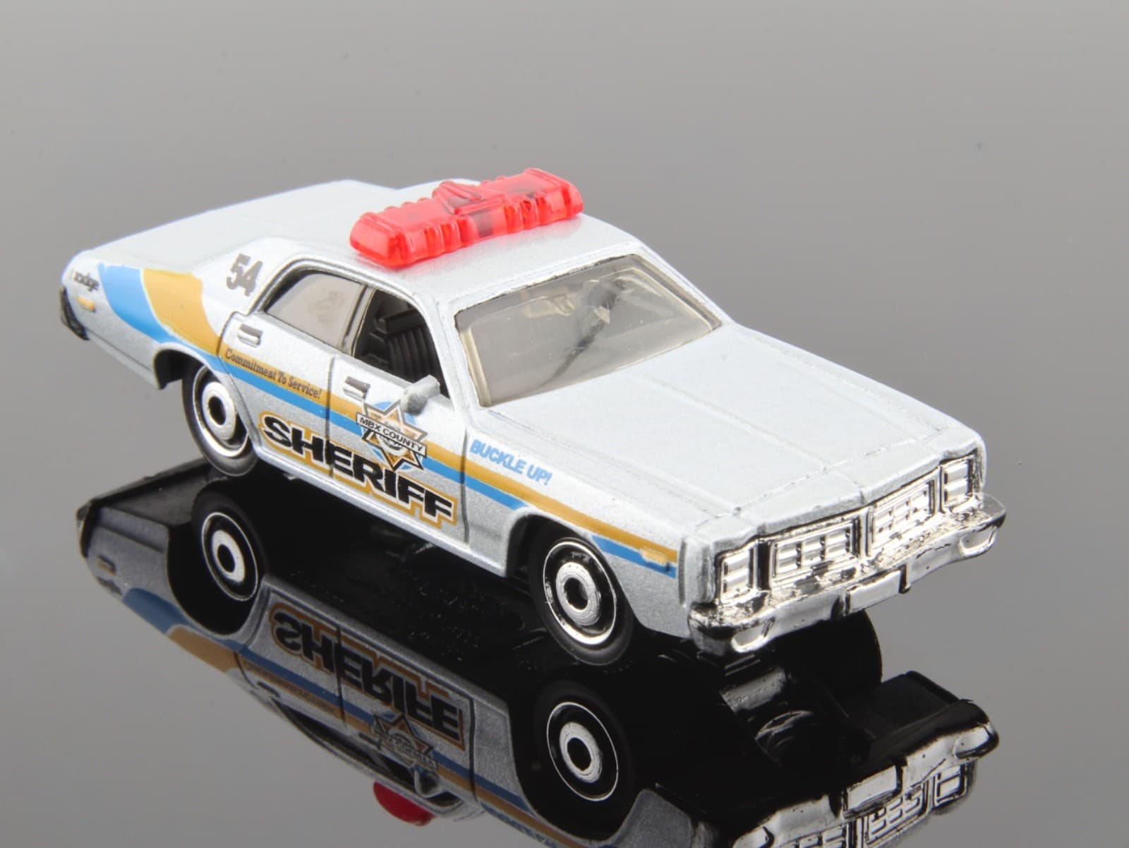 Matchbox ~ 1978 DODGE MONACO SHERIFF POLICE CAR ~ Silver Diecast 1/64