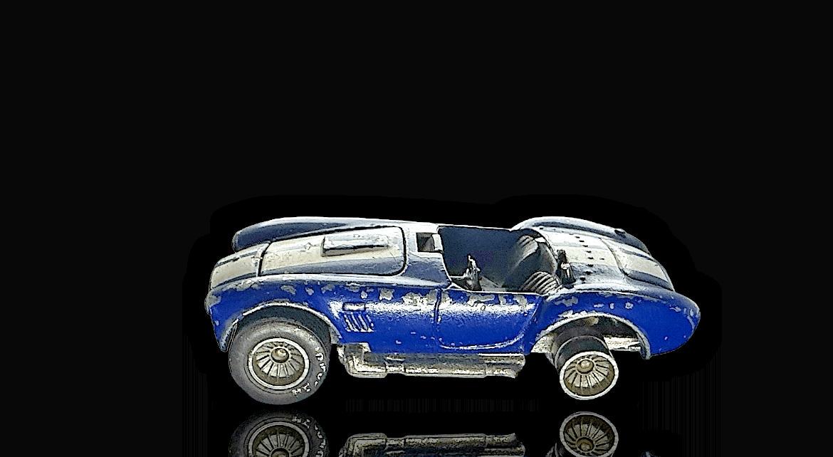 Hot Wheels ~ 1982 CLASSIC COBRA SHELBY ~ VINTAGE~ Blue ~ Gray Hub Real Riders - Thumbnail 2