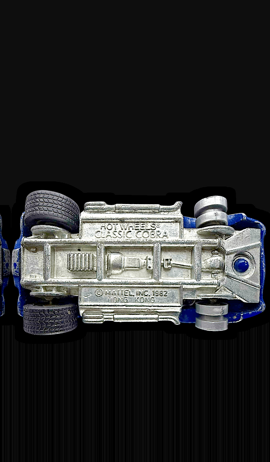 Hot Wheels ~ 1982 CLASSIC COBRA SHELBY ~ VINTAGE~ Blue ~ Gray Hub Real Riders - Thumbnail 7