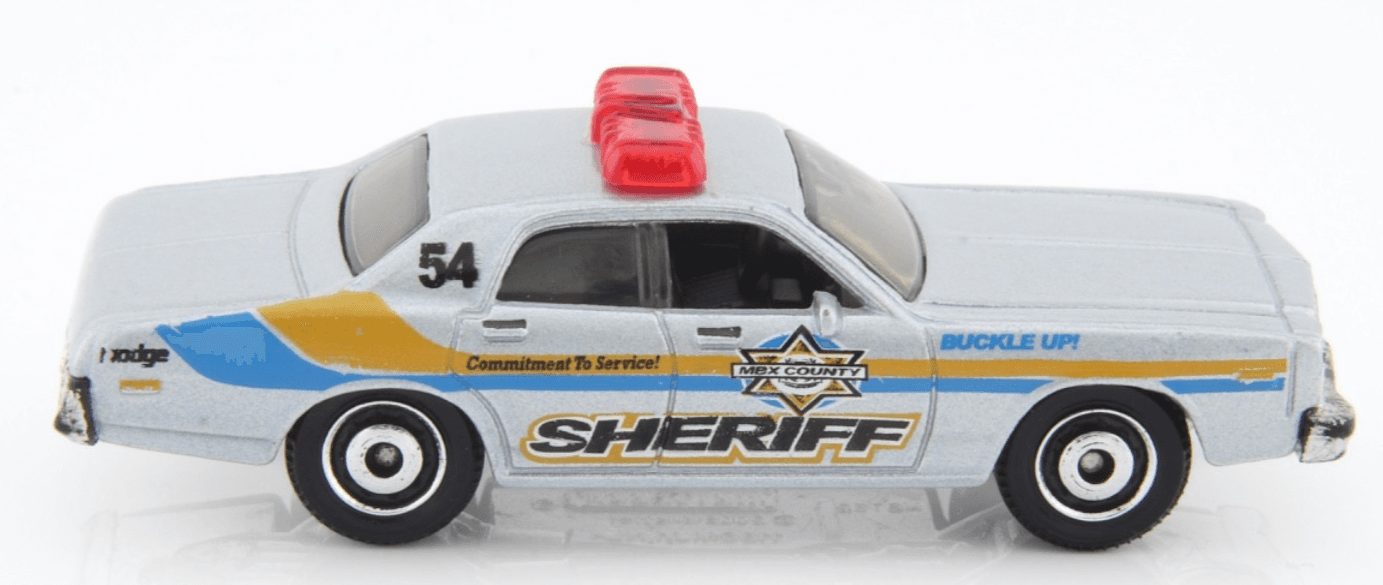 Matchbox ~ 1978 DODGE MONACO SHERIFF POLICE CAR ~ Silver Diecast 1/64 - Thumbnail 4