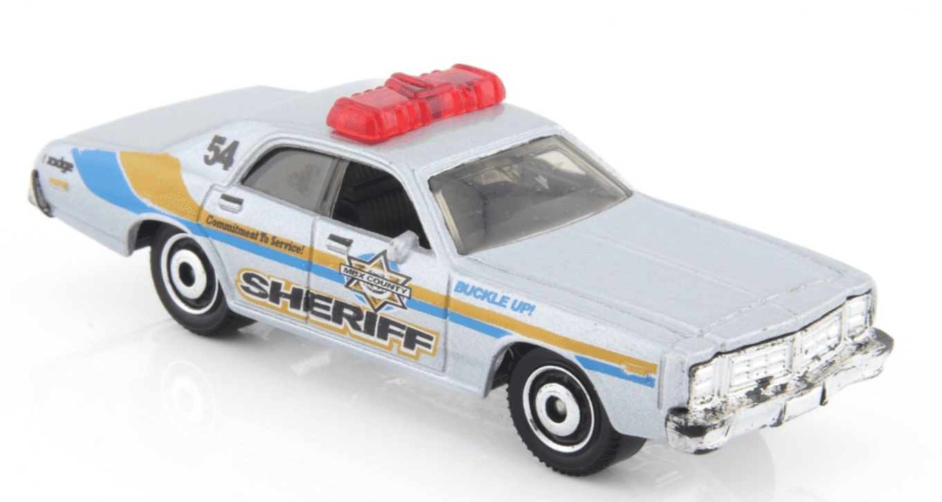 Matchbox ~ 1978 DODGE MONACO SHERIFF POLICE CAR ~ Silver Diecast 1/64 - Thumbnail 2