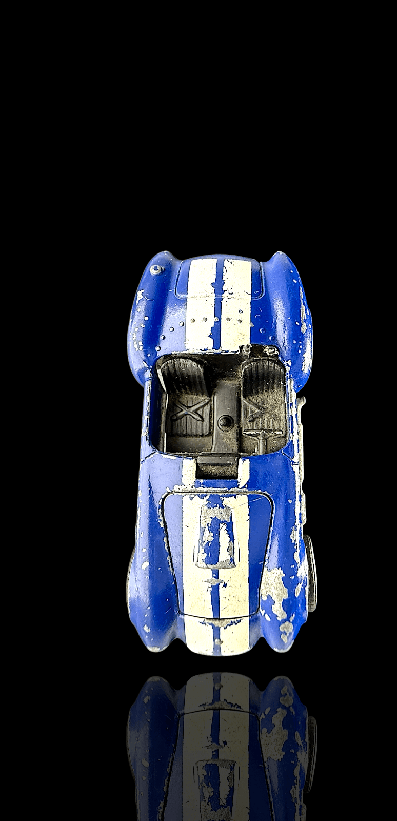 Hot Wheels ~ 1982 CLASSIC COBRA SHELBY ~ VINTAGE~ Blue ~ Gray Hub Real Riders - Thumbnail 3