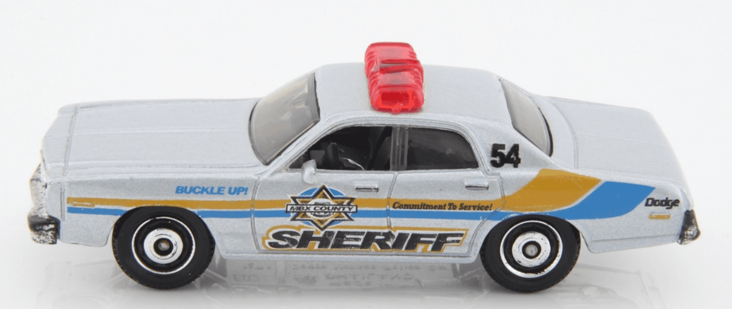 Matchbox ~ 1978 DODGE MONACO SHERIFF POLICE CAR ~ Silver Diecast 1/64 - Thumbnail 5