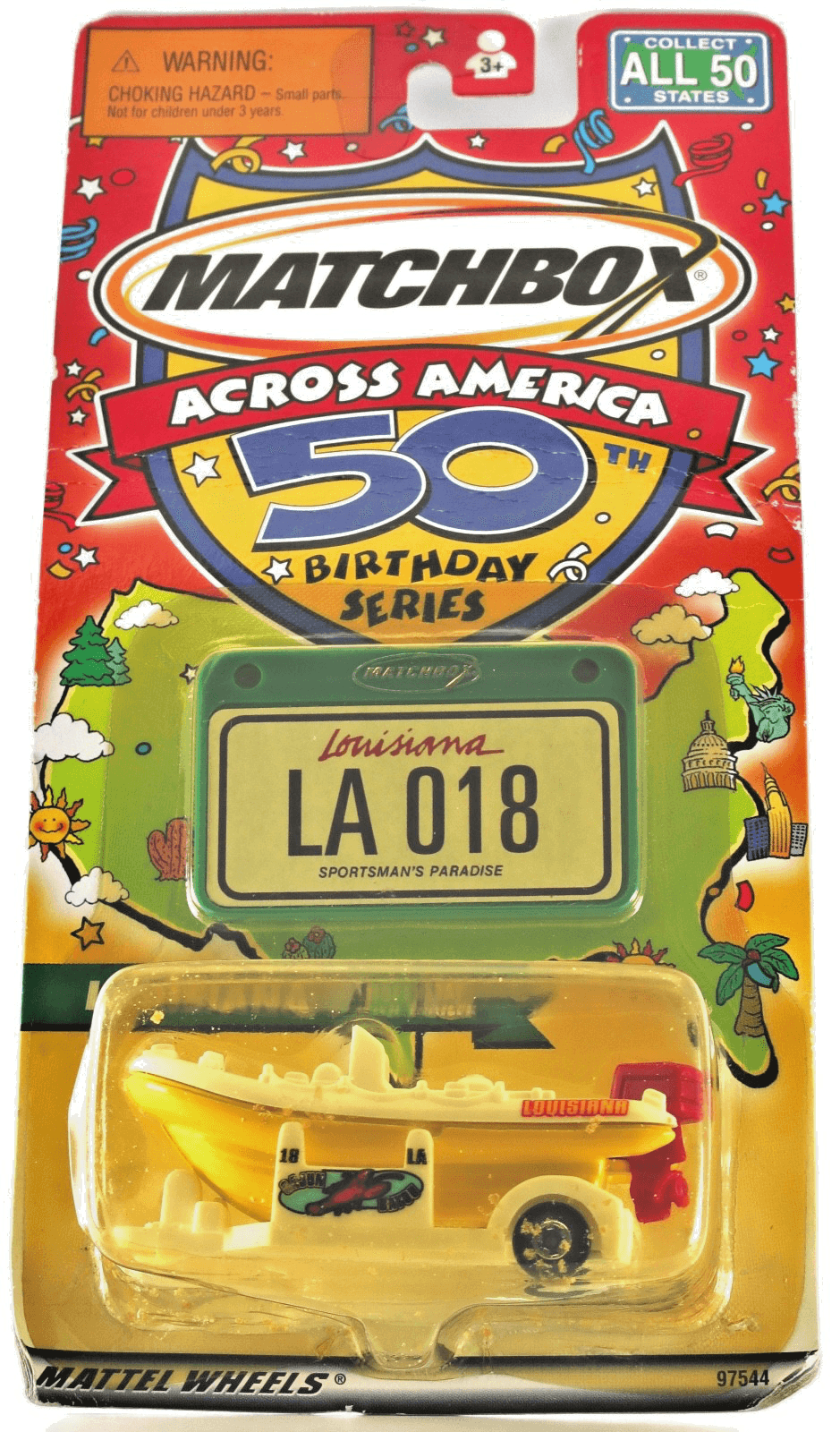 Matchbox Across America 50th ~ LA Raft Boat w/Trailer 018