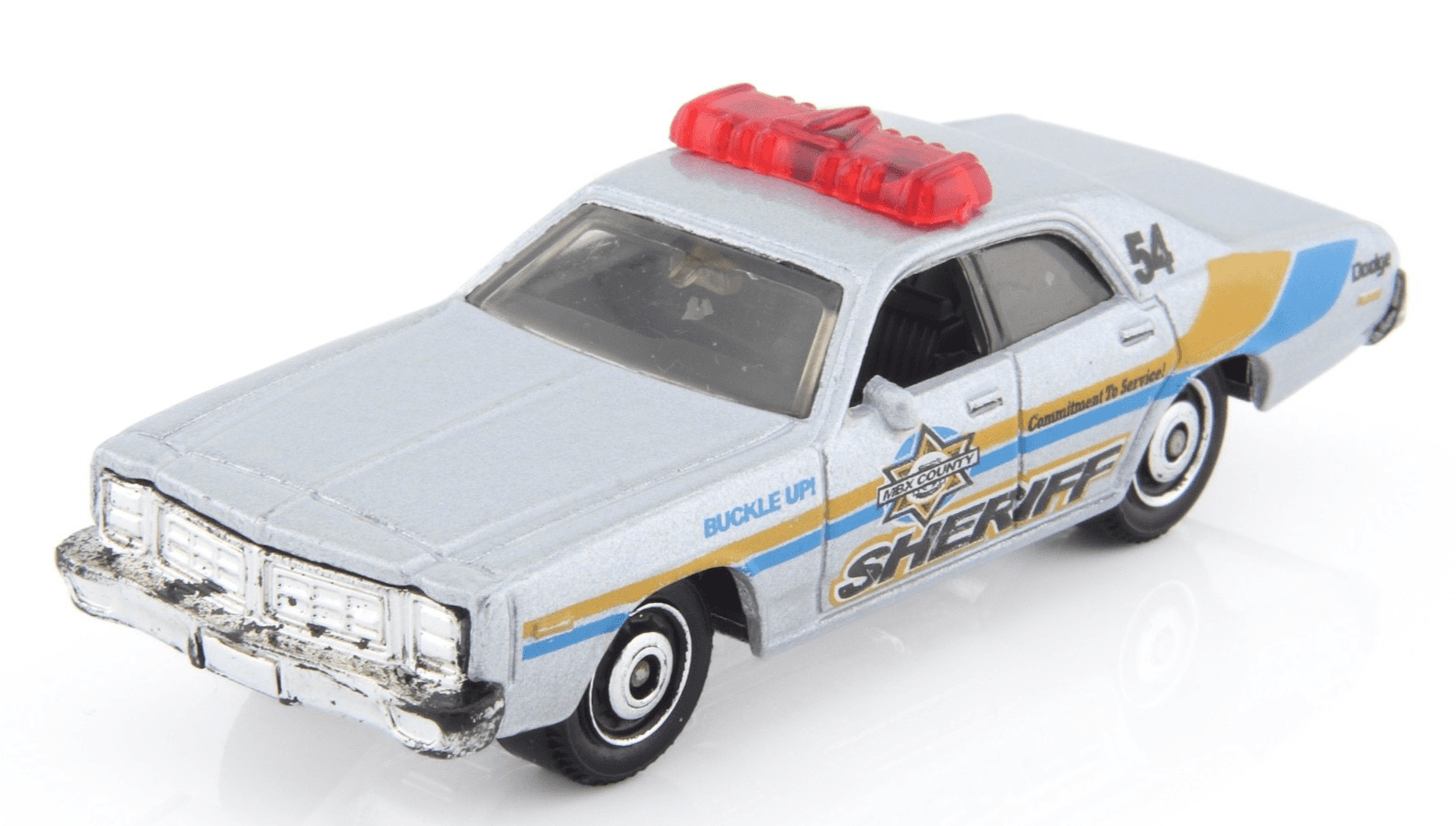 Matchbox ~ 1978 DODGE MONACO SHERIFF POLICE CAR ~ Silver Diecast 1/64 - Thumbnail 3