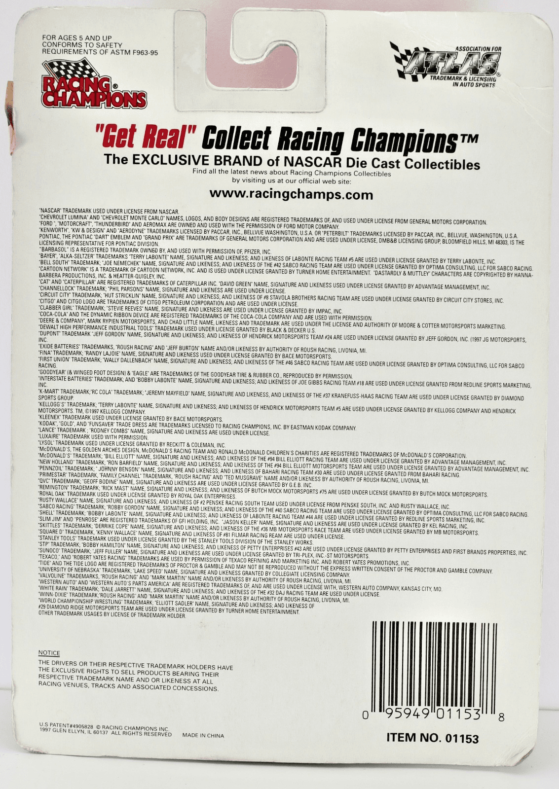 Racing Champions 1997 NASCAR #16 Ted Musgrave PRIMESTAR~ 1:64 Diecast Card Stand - Thumbnail 3