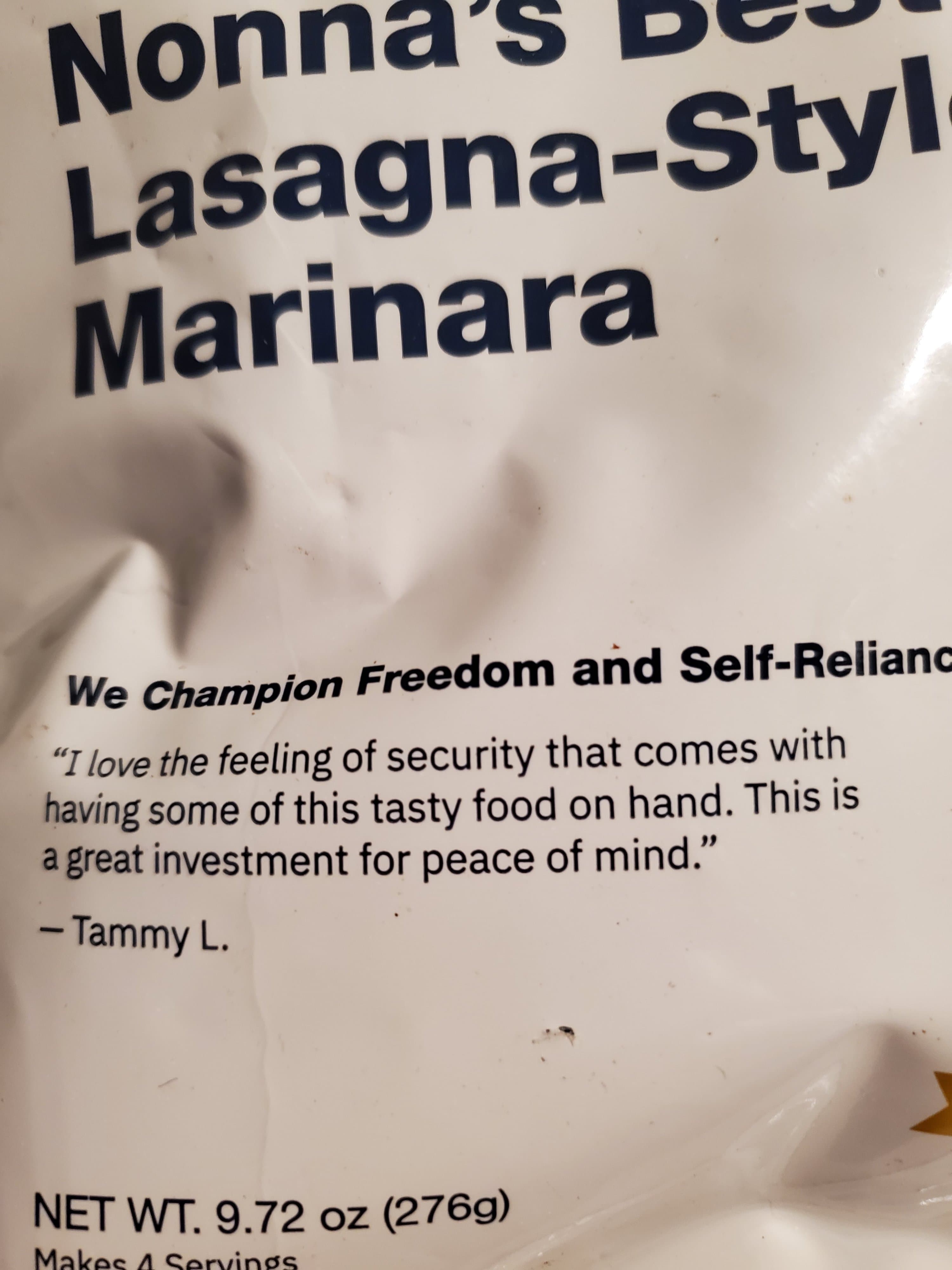 4Patriots Nonna's Best Lasagna-Style Marinara - 2 Bags - 8 Servings each - Thumbnail 2