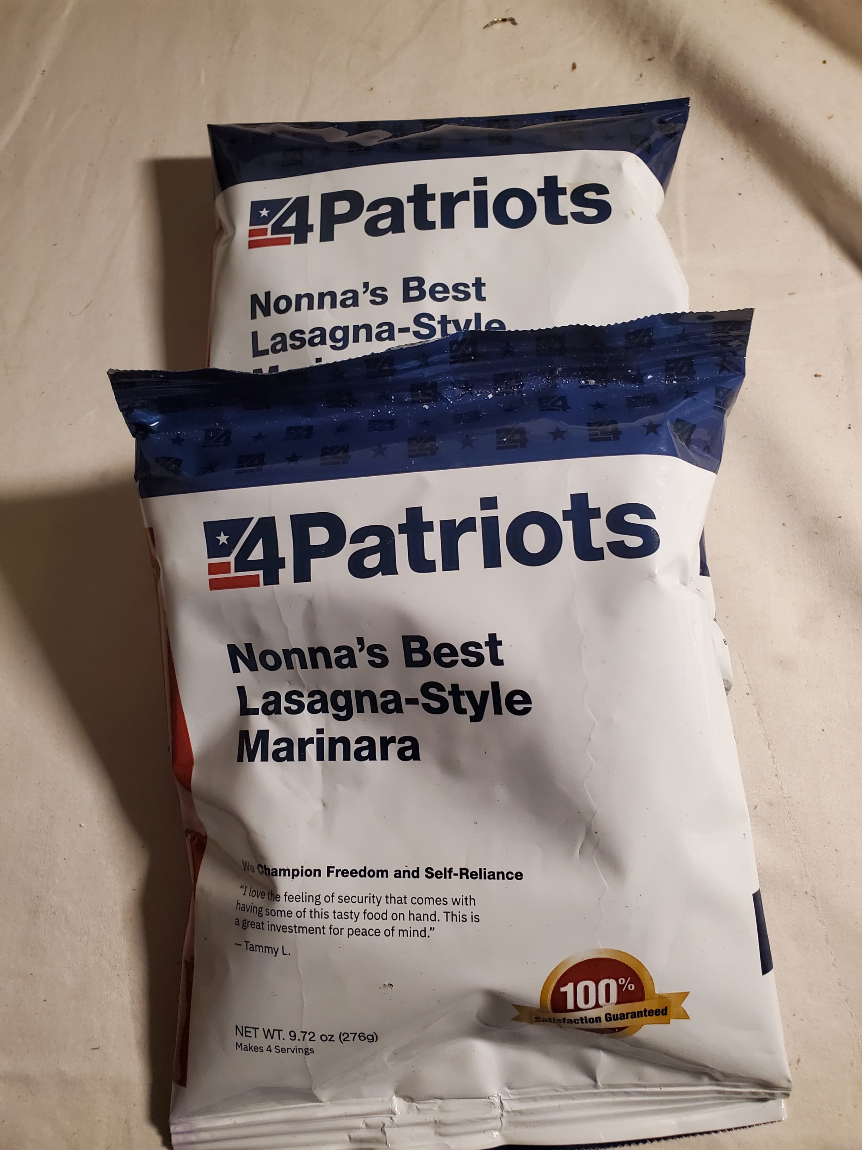 4Patriots Nonna's Best Lasagna-Style Marinara - 2 Bags - 8 Servings each