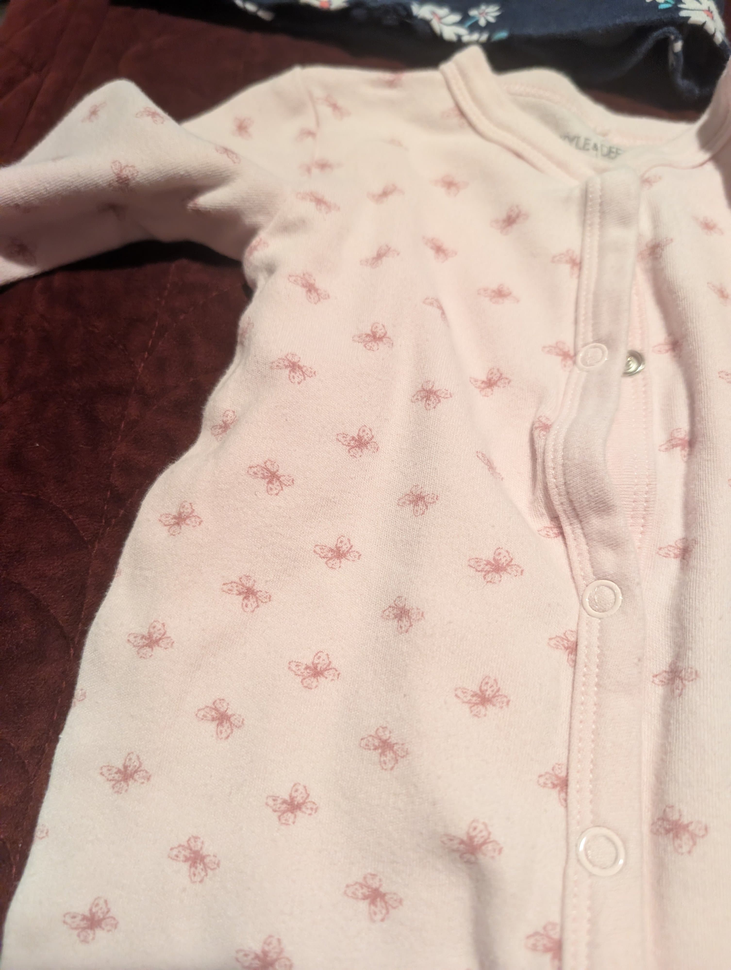 Kyle & Deena Baby Sleeper 3-6M Pink Butterfly Print - Thumbnail 2