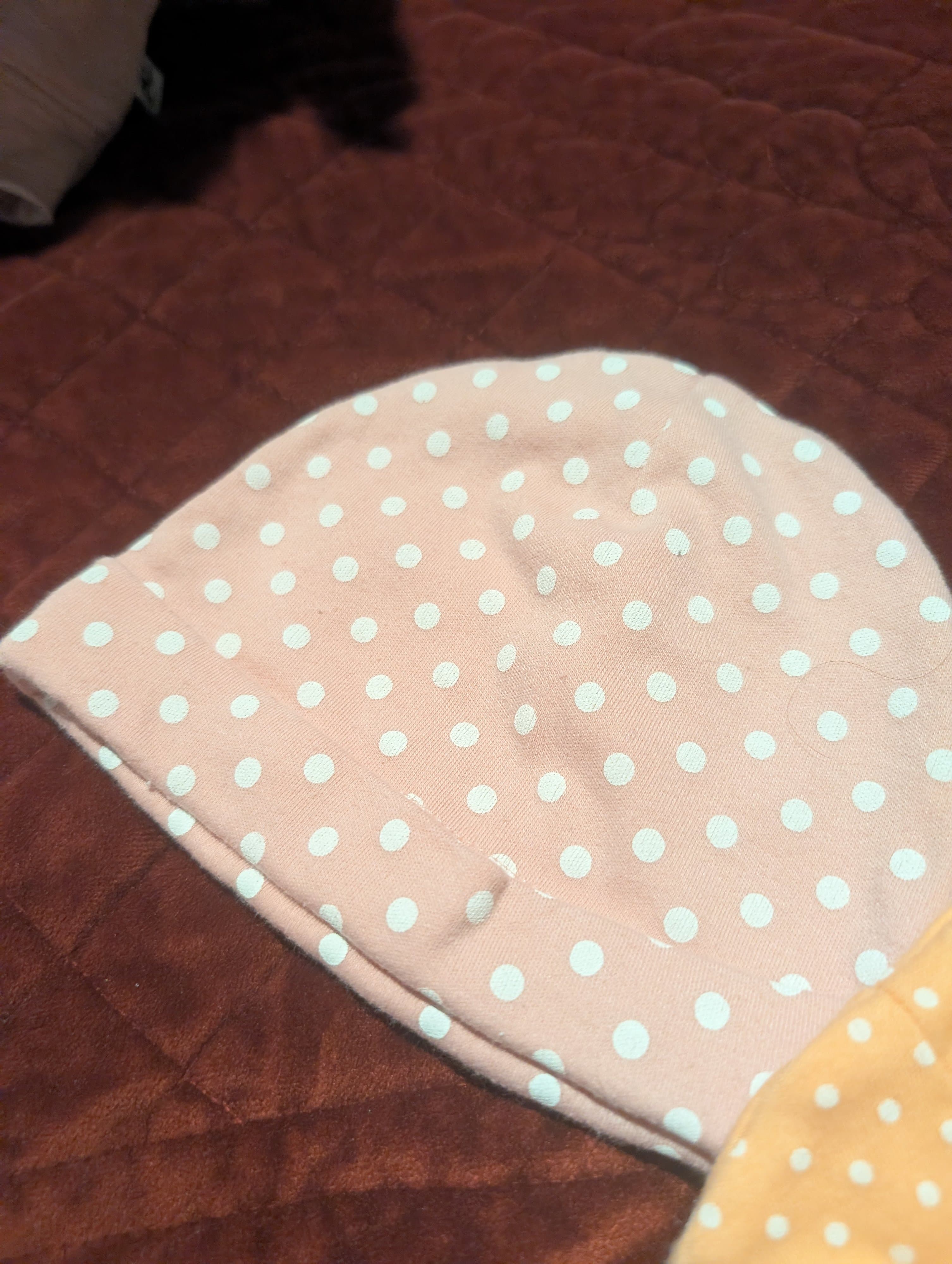 Baby Beanie Set Polka Dot and Solid Colors - Thumbnail 3