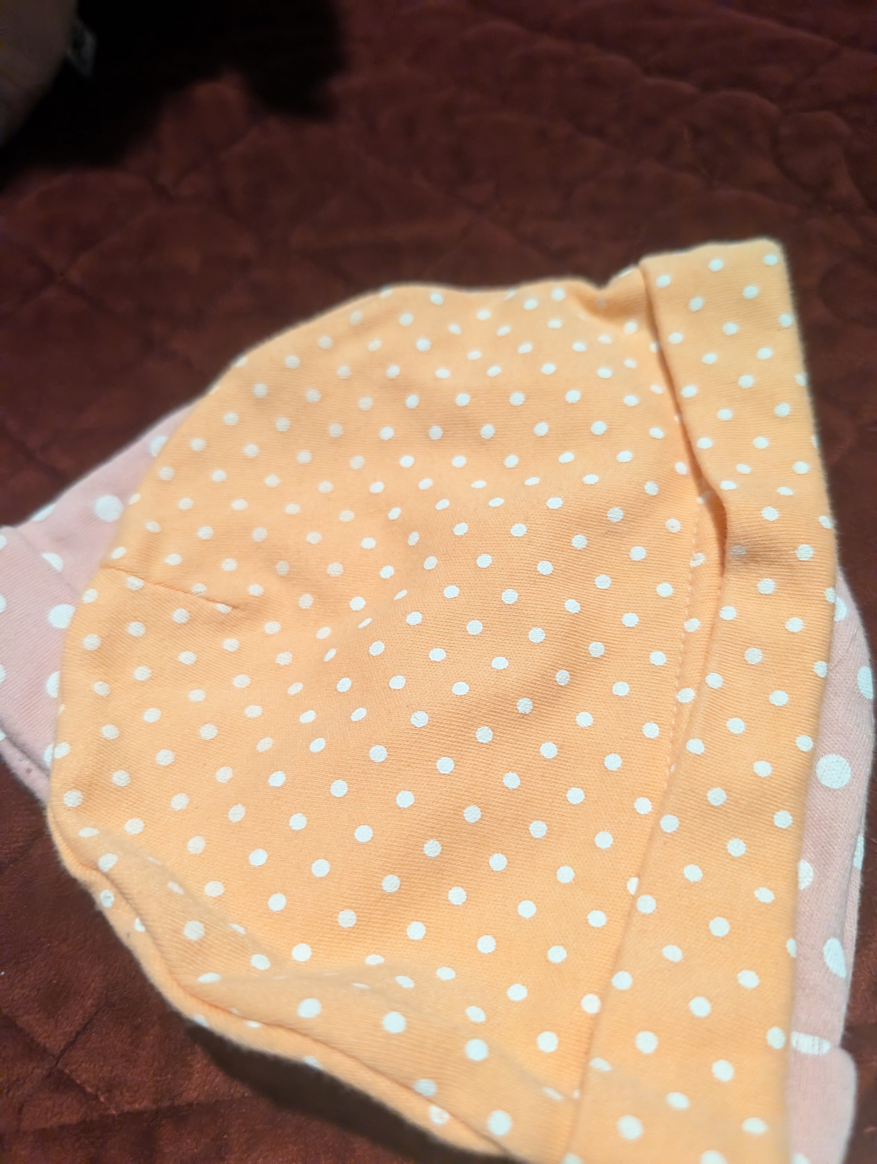 Baby Beanie Set Polka Dot and Solid Colors - Thumbnail 2