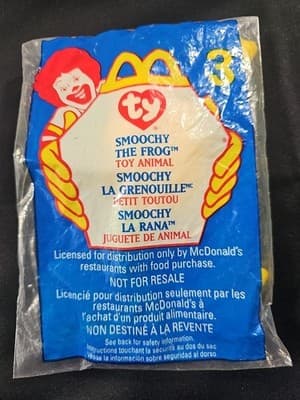 Smoochy The Frog #3 McDonald’s Toy Retired 1999 New Sealed TY Teenie Beanie Babi