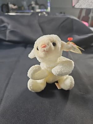 Ty Beanie Baby Fleece Lamb Beanbag Plush Original Tag 1996 PE 4th Gen - 4125 - Thumbnail 2