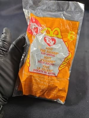 McDonald's Happy Meal Toy - Ty Beanie Baby Iggy The Iguana #6 - 1999 New Sealed - Thumbnail 2