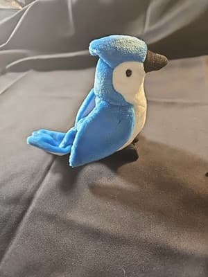 Ty Rocket The Blue Jay Beanie Original Baby Plush Toy Color On Tag - Thumbnail 8