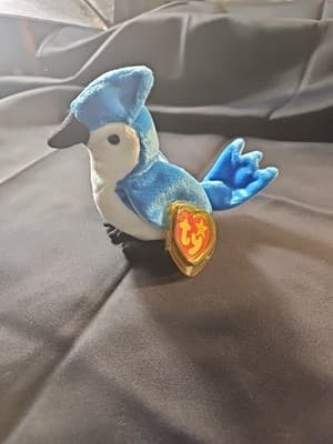 Ty Rocket The Blue Jay Beanie Original Baby Plush Toy Color On Tag