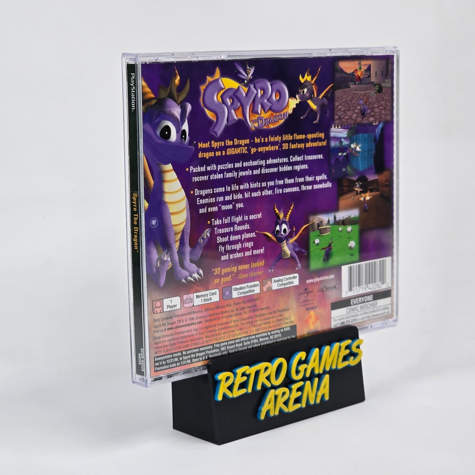 💿REFURBISHED Spyro the Dragon (PlayStation 1 PS1) Black Label CIB COMPLETE💿 - Thumbnail 4