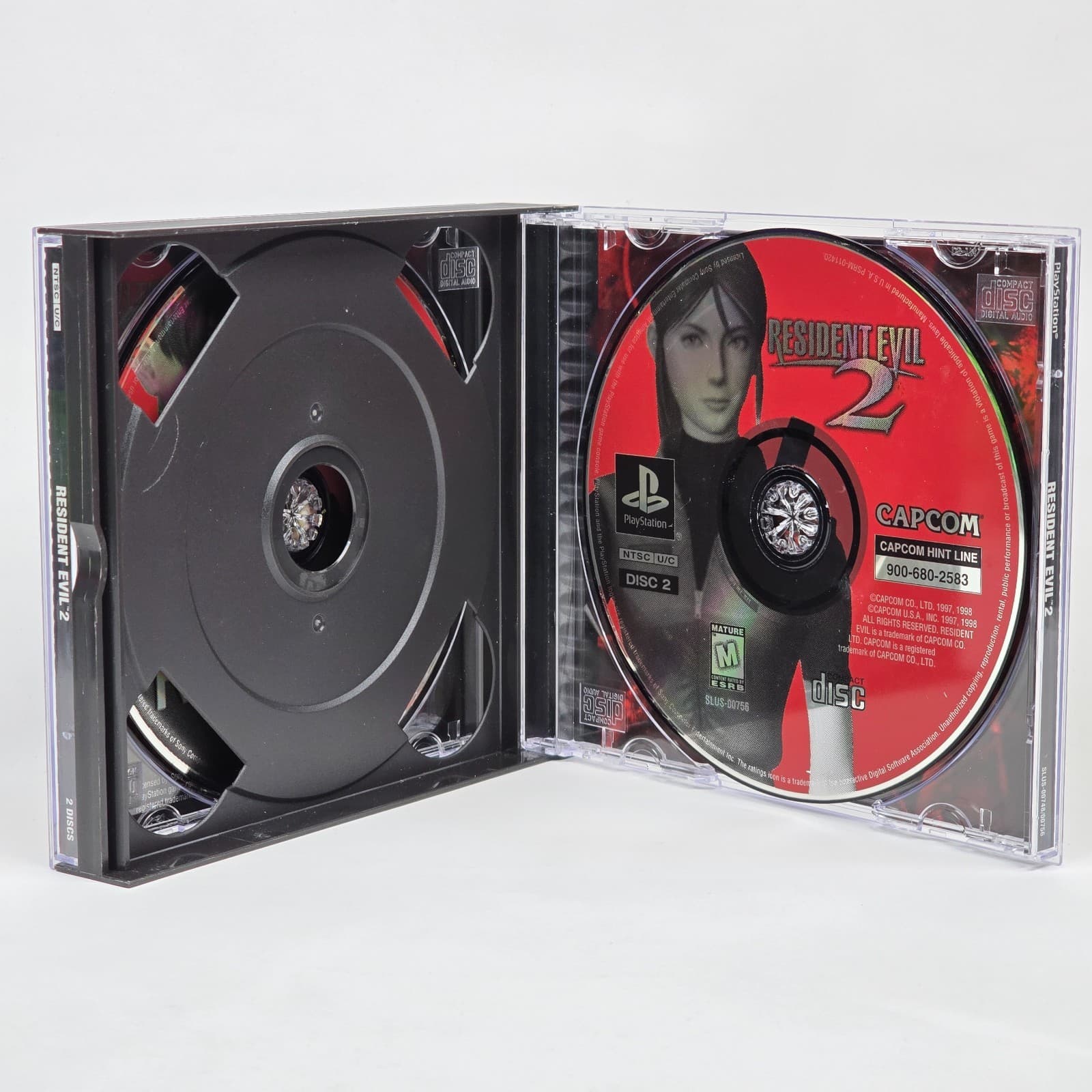 Resident Evil 2 (PlayStation 1 PS1) Dual Shock Black Label Case & Discs TESTED - Thumbnail 3