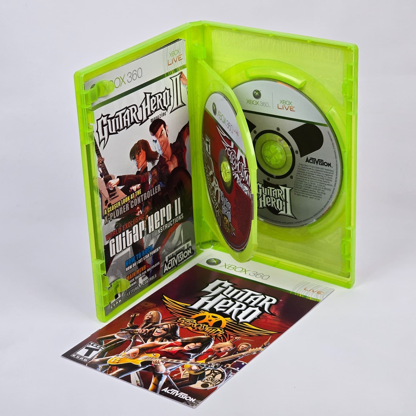 Guitar Hero II 2 & Aerosmith Dual Pack (Xbox 360) CIB COMPLETE - Thumbnail 2
