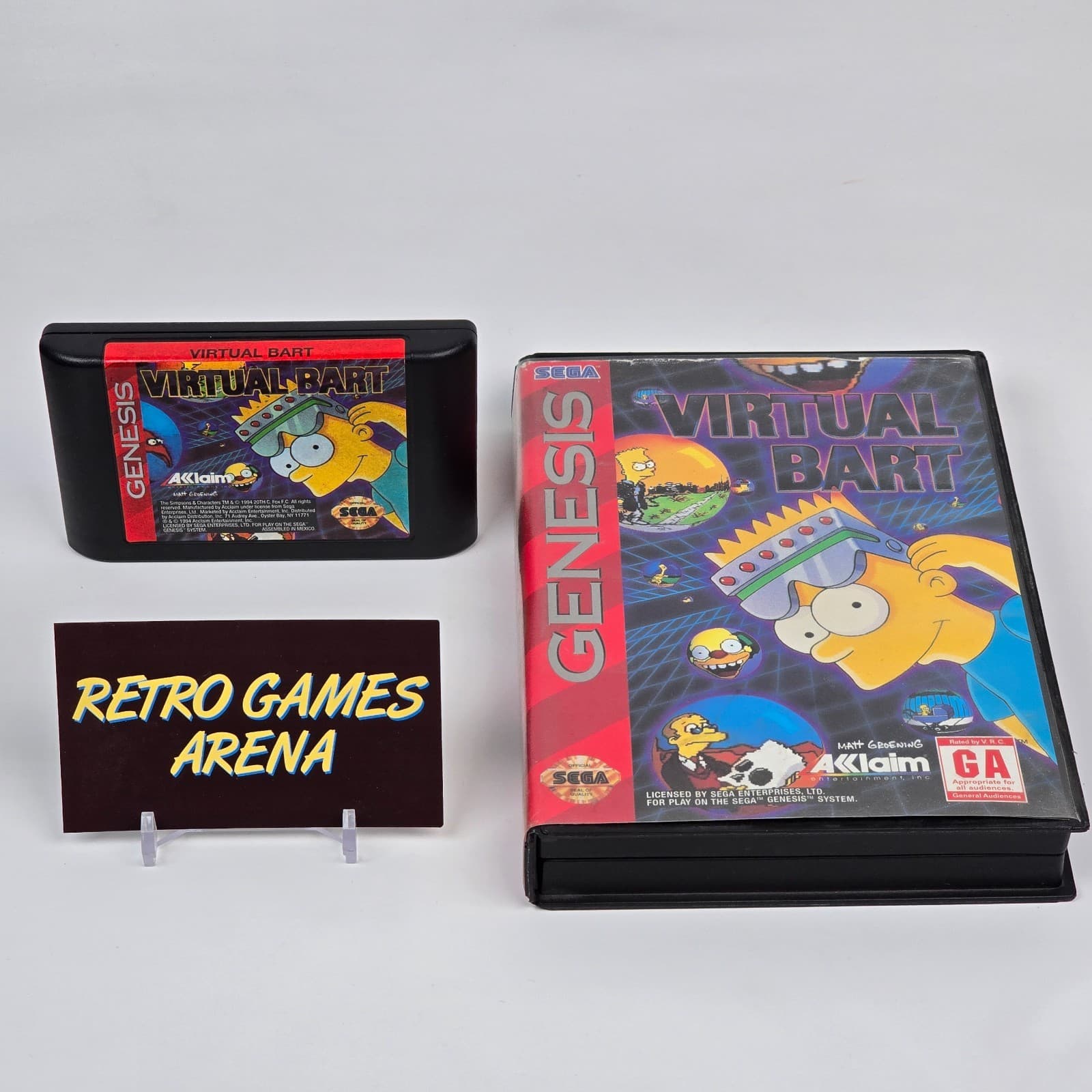 Virtual Bart (Sega Genesis) Case & Cartridge