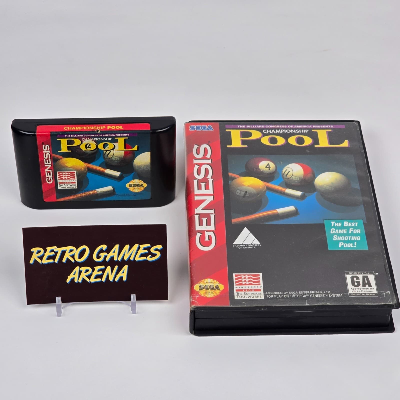 Championship Pool (Sega Genesis) Case & Cartridge