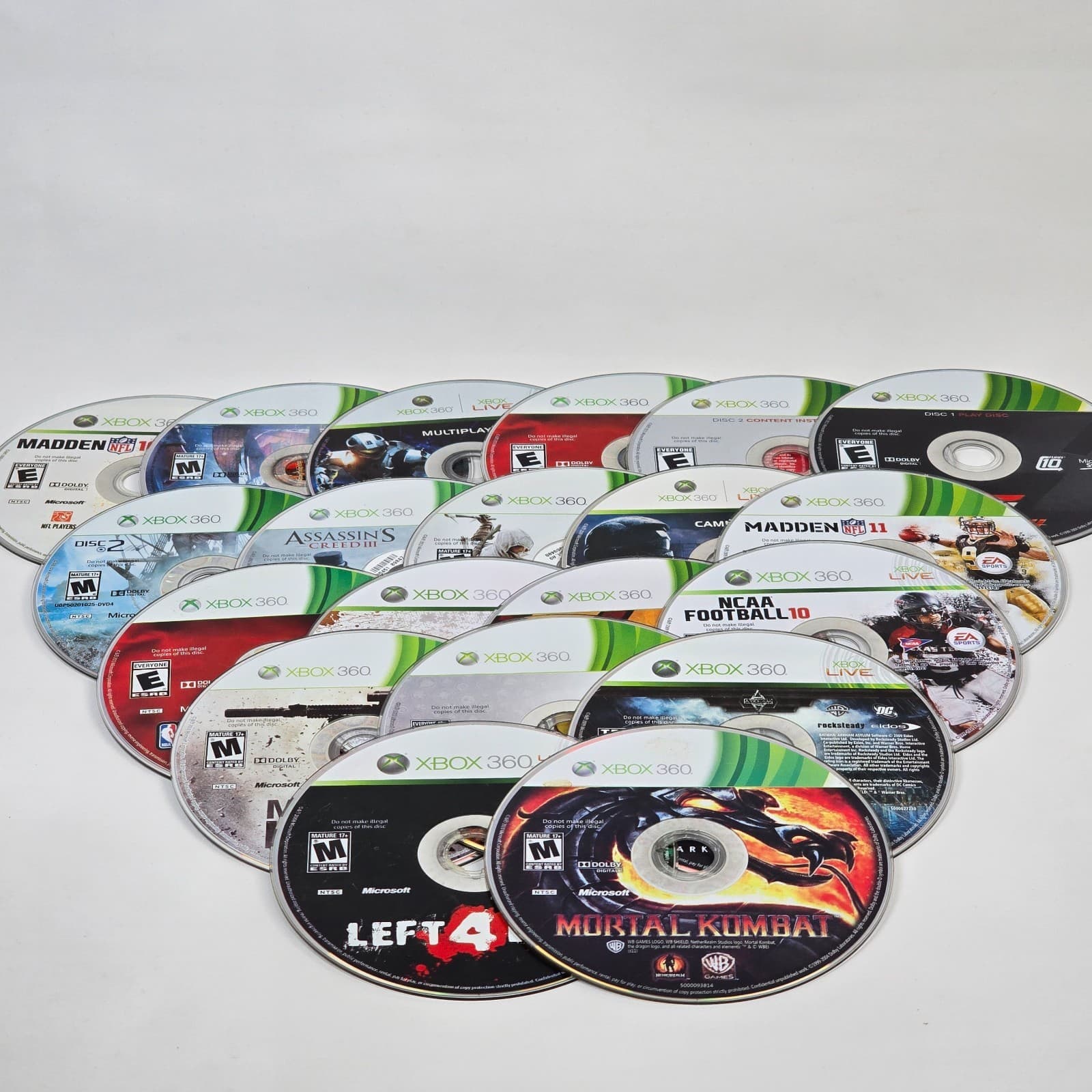 Lot of 100x Loose Xbox 360 Discs LOT F (UNTESTED) Some will need resurfaced - Thumbnail 3