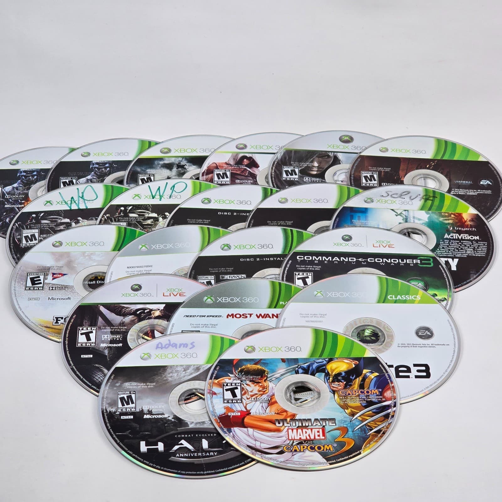 Lot of 100x Loose Xbox 360 Discs LOT G (UNTESTED) Some will need resurfaced - Thumbnail 2