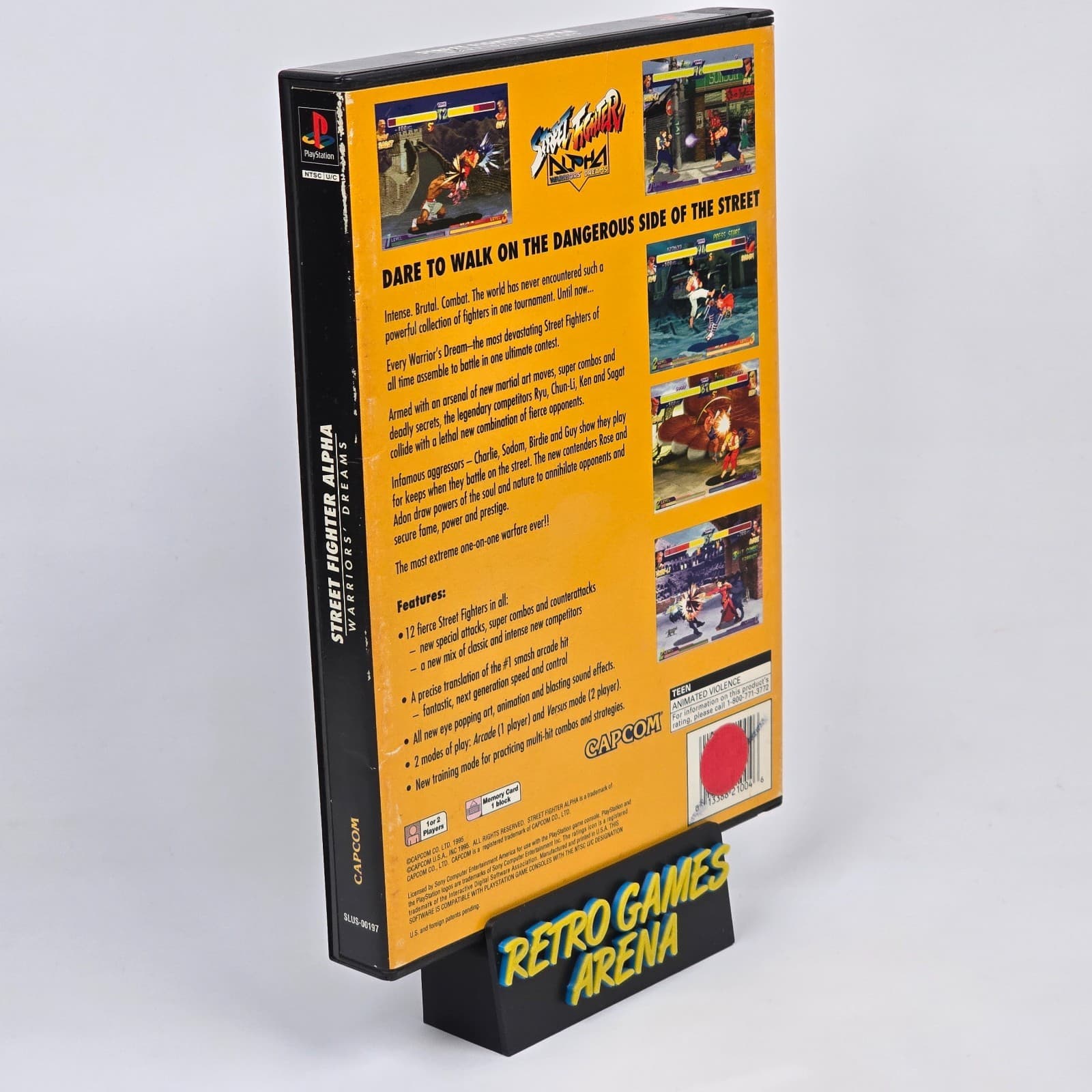 Street Fighter Alpha: Warriors Dreams (PlayStation 1 PS1) Long Box Case & Disc - Thumbnail 3